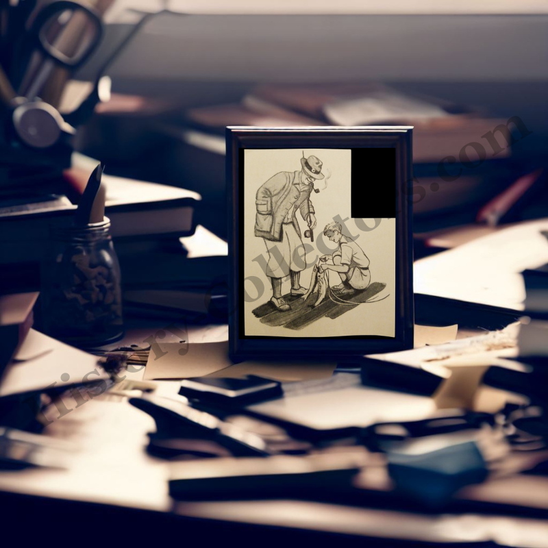 1935 Father And Son Admiring Fishing Harvest Illustration Print Clipping - Great Depression Era - Ready For Framing