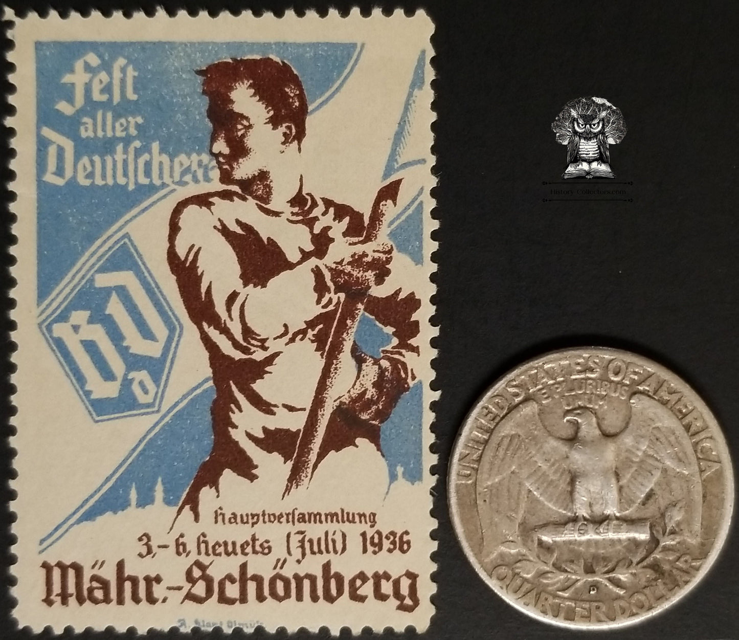 1936 Felt All German Mahr-Schonberg Nationalism Cinderella Poster Stamp - Germany