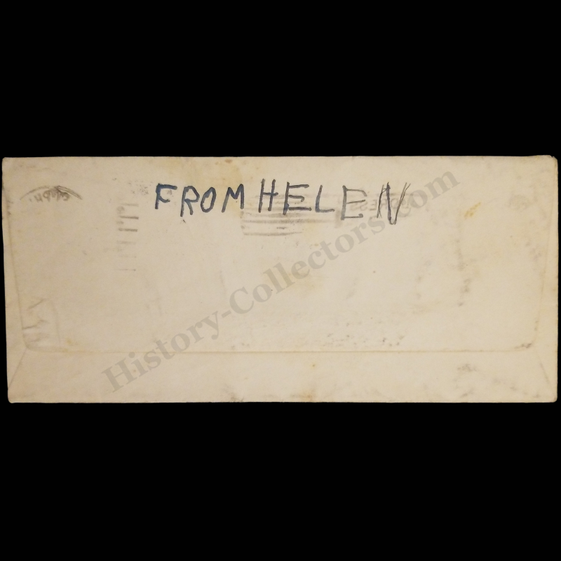 1938 Angora Pussy Cat Child Letter - Philadelphia Pennsylvania - Edgerton Ohio - W.W. Fisher - Fernandé David Illustration Stationary - Scott 720 3c George Washington Stamp - Machine Slogan Postal Cancel - Great Depression Era