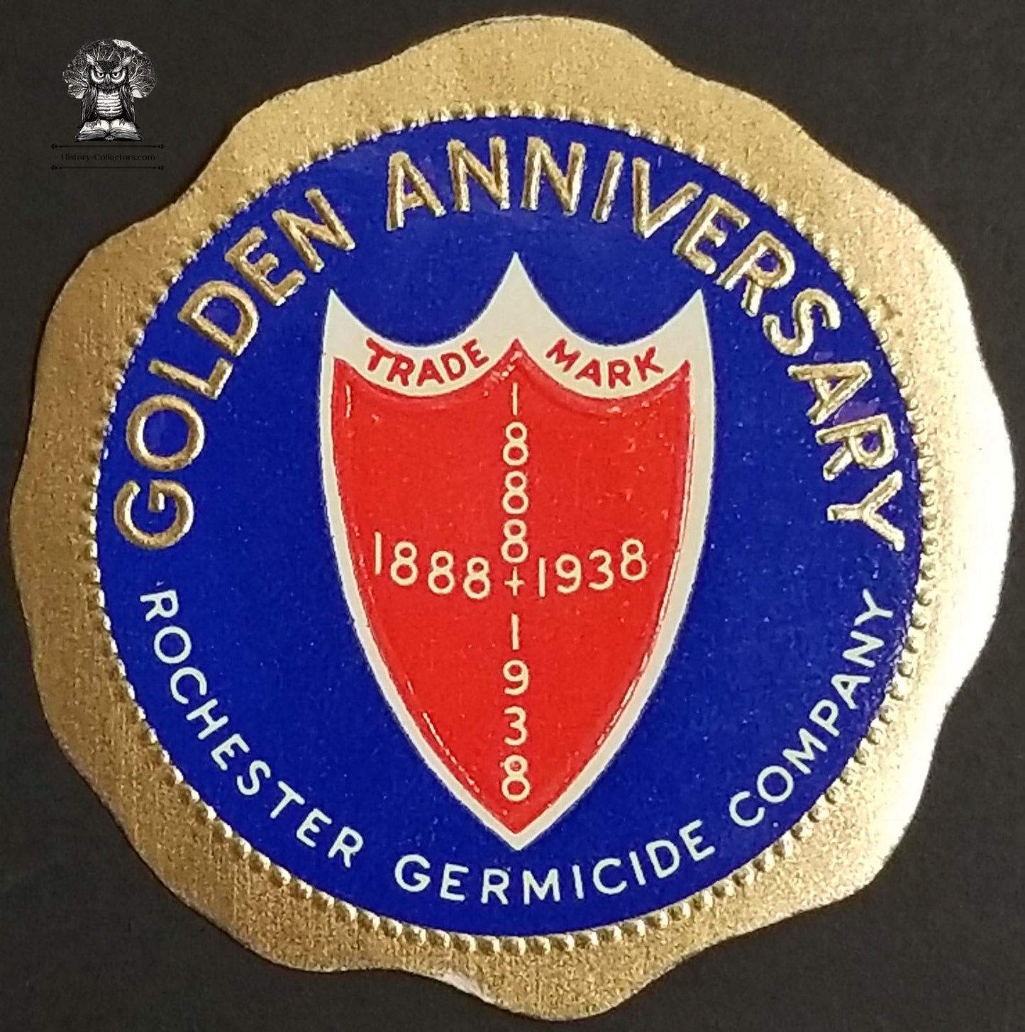 1938 Rochester Germicide Company Golden Anniversary Exhibition Advertising Seal - New York