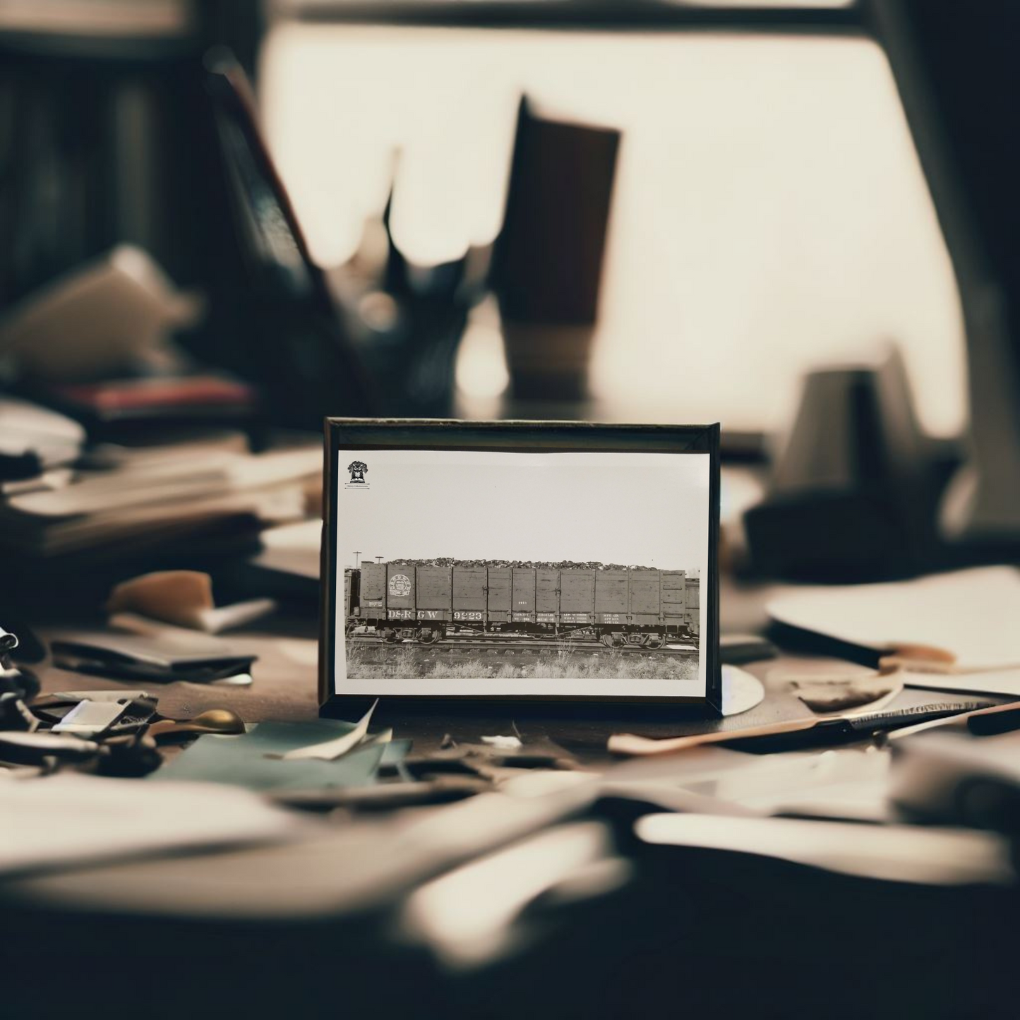 1940 RPPC Picture Postcard - D&R G.W. Railroad Gondola Train Car 9223 - Gunnison Colorado Photographer Jackson Thode - Kodak Stamp Box