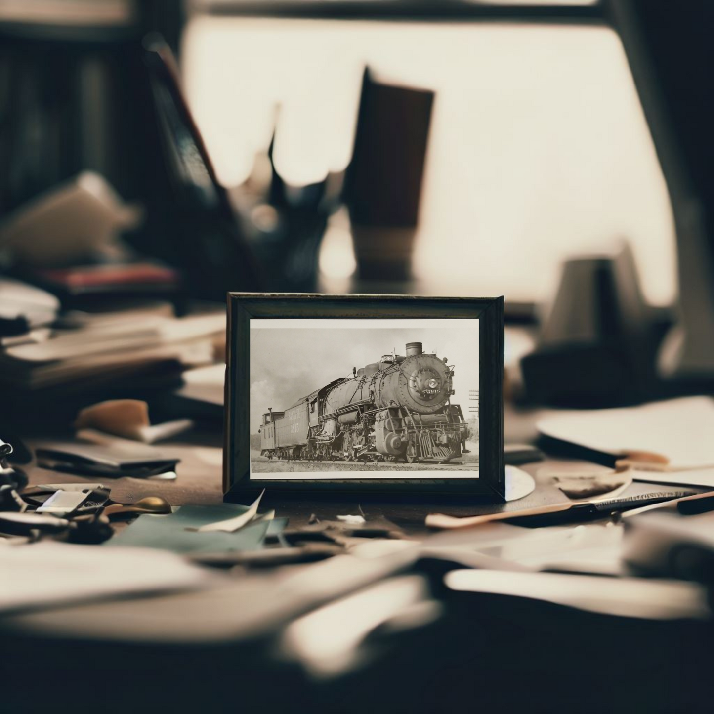1941 RPPC Picture Postcard - AT & SF Railroad Coal Steam Engine Santa Fe 3815 - Littleton Colorado W/ Caboose - Photographer Kindig