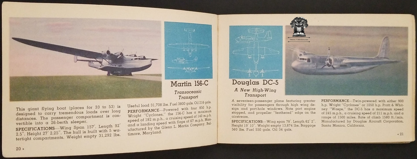 1942 Children's Photo Book Airplanes of the USA Buy Bonds & Stamps For Defense - Whitman Publishing Company Racine Wisconsin