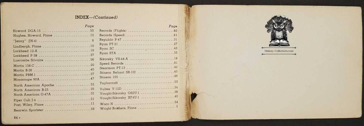 1942 Children's Photo Book Airplanes of the USA Buy Bonds & Stamps For Defense - Whitman Publishing Company Racine Wisconsin