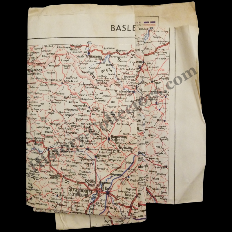 1943 British 21 Army Group Military Road Map - First Edition Sheet 7 - Basel–Stuttgart Southwestern Germany - Alsace France - Northern Switzerland - Ready For Framing