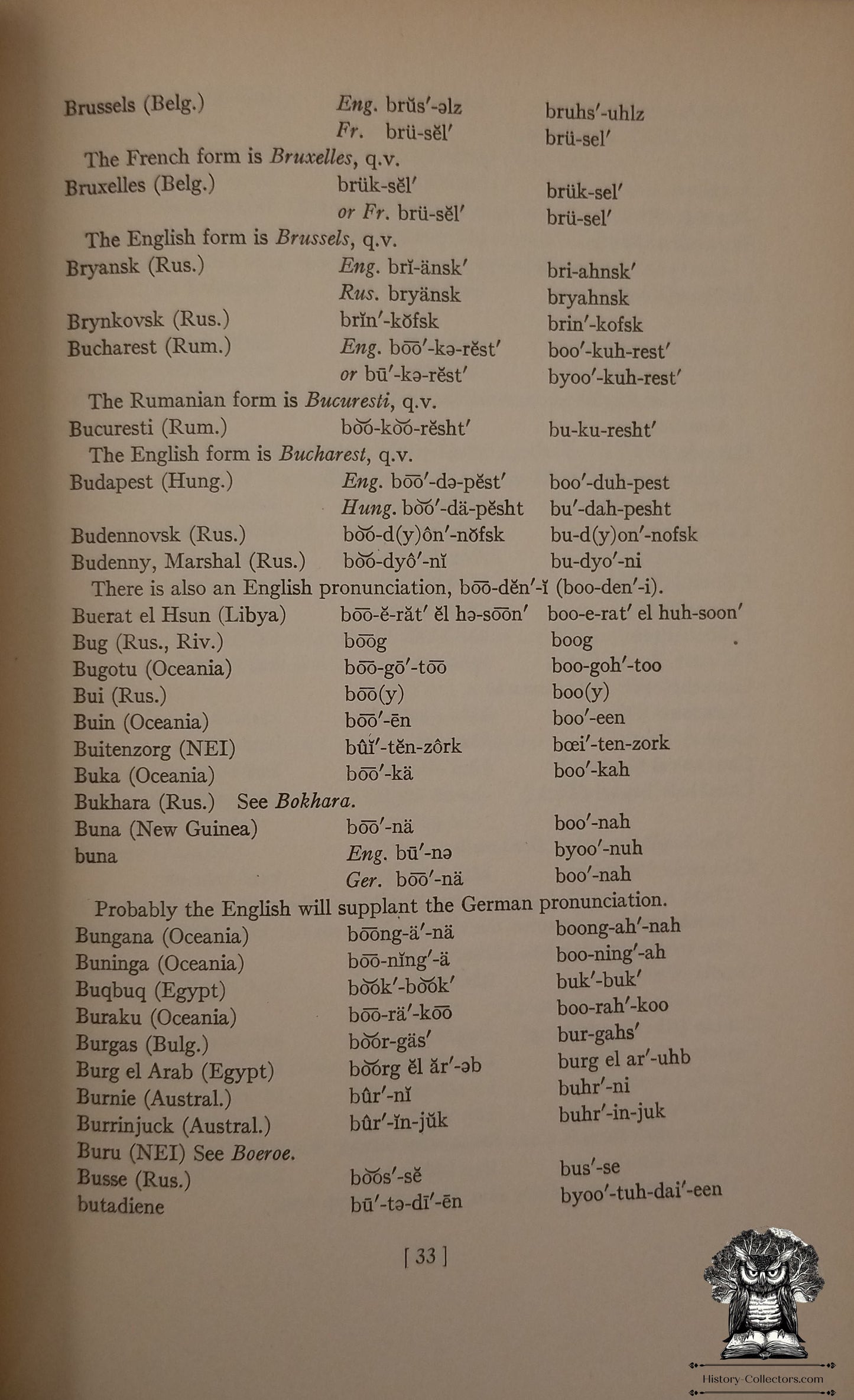 1943 War Words Pronunciations Hardcover Book - CBS Radio WWII Broadcasting - W Cabell Greet