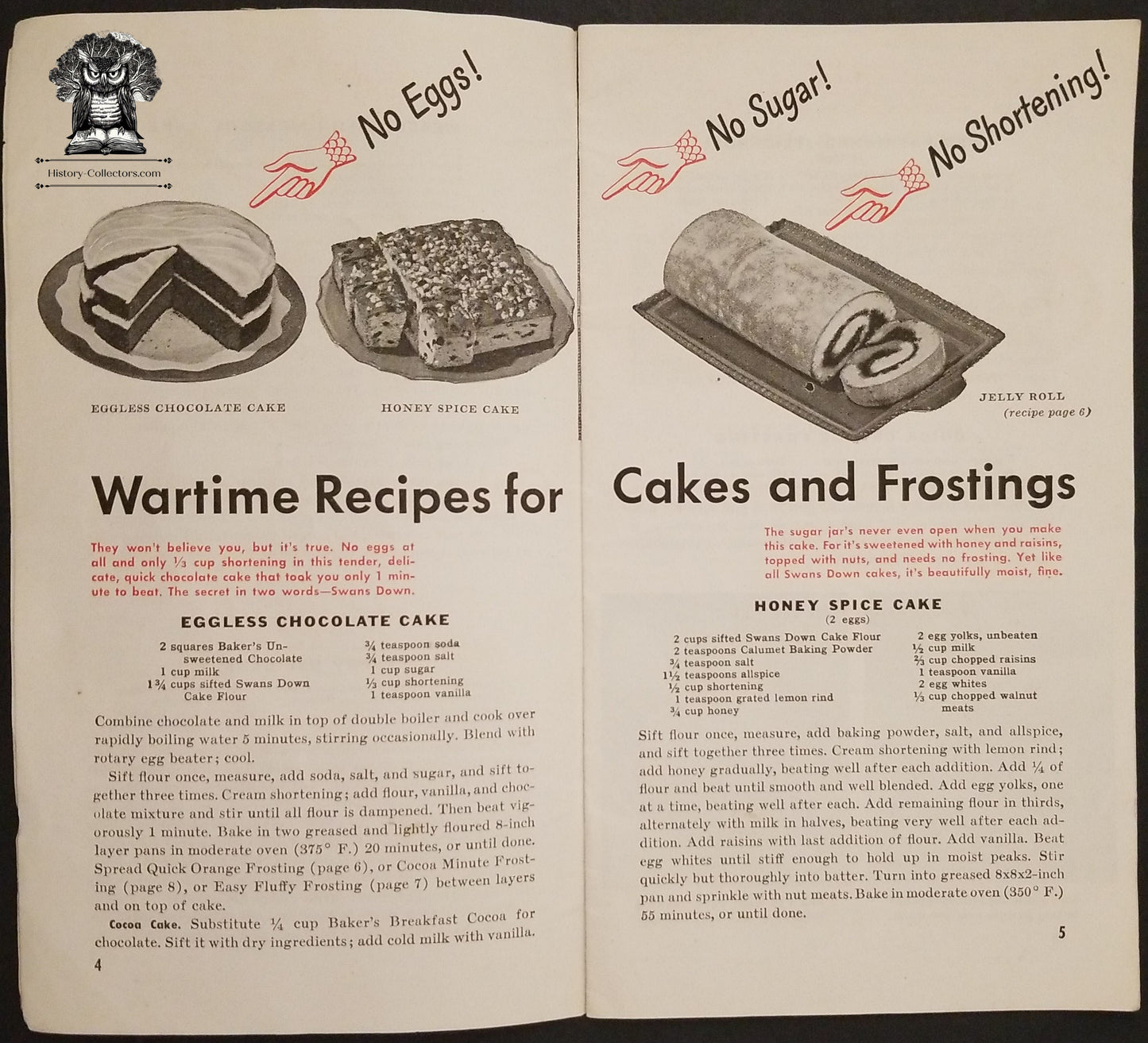 1944 WWII Era Ration Recipe Booklet - Swan Calumet Advertising - Kate Smith First Lady Of Radio Celebrity - Cakes Desserts Bread