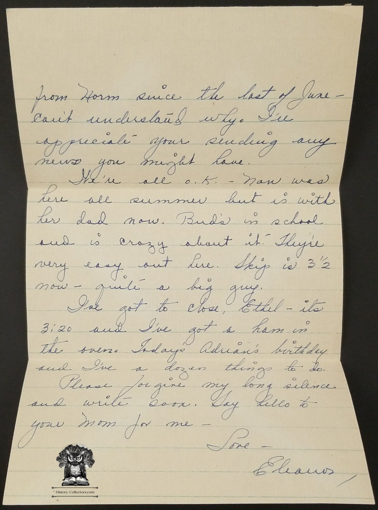 1945 WWII Era Personal Letter Los Angeles CA Postal Cancel Victory Eagle Stamp