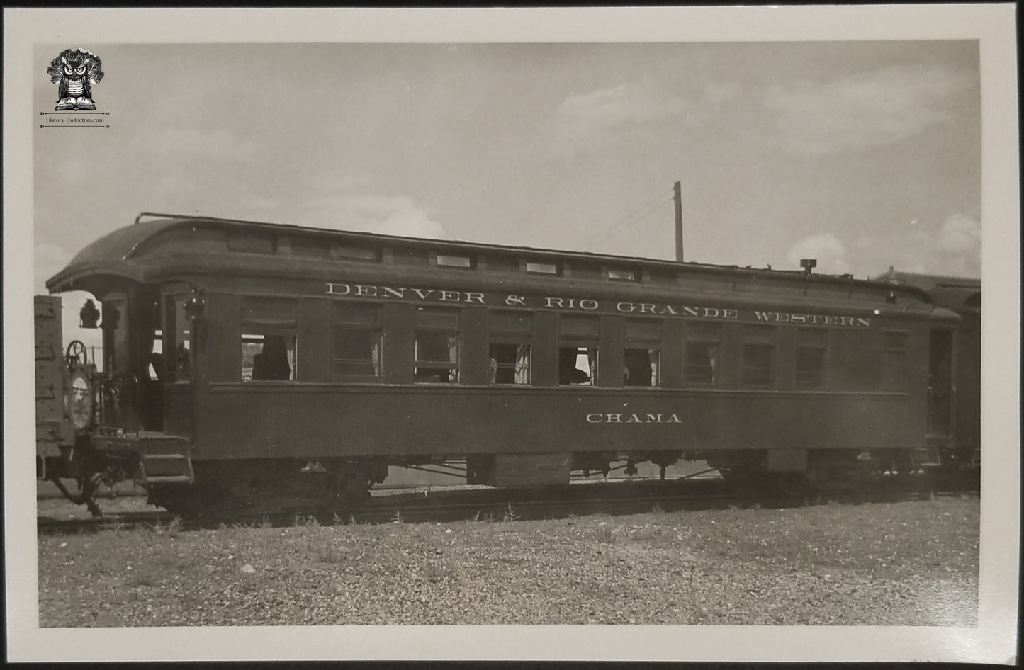 1947 RPPC Picture Postcard - D&RGW Railroad Passenger Train Car - Gunnison Colorado - Photographer Bob Andrews - Kodak Stamp Box