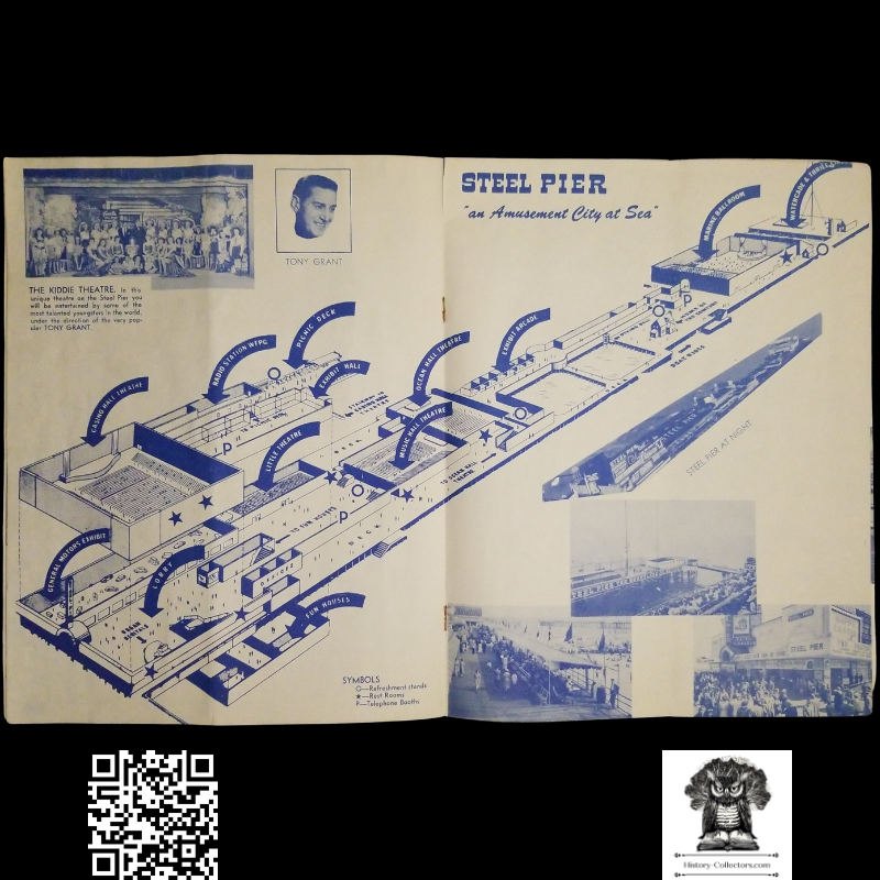 1952 Steel Pier Souvenir Program & Guide Book - Miss American Pageant - General Motors Exhibit Advertisement - Frank Sinatra - Ripley Believe It Or Not!