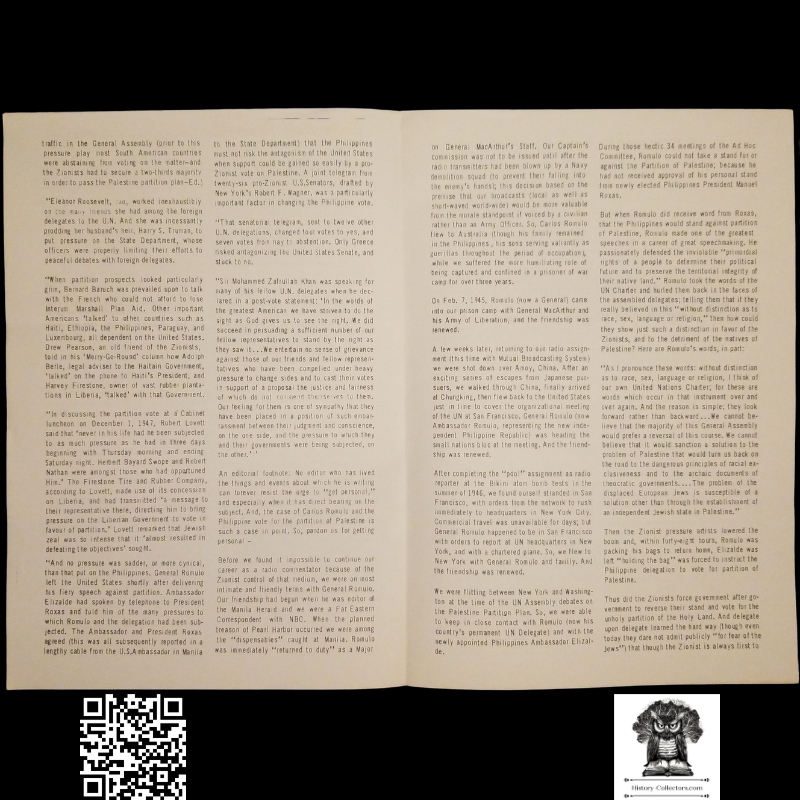 1959 Story Of Modern Zionism Newsletter Part Eleven - Secrets Of The Synagogue Of Satan - Don Bell Reports Commentary - January 9 - Anti-Zionism - Israel Geopolitical Criticism