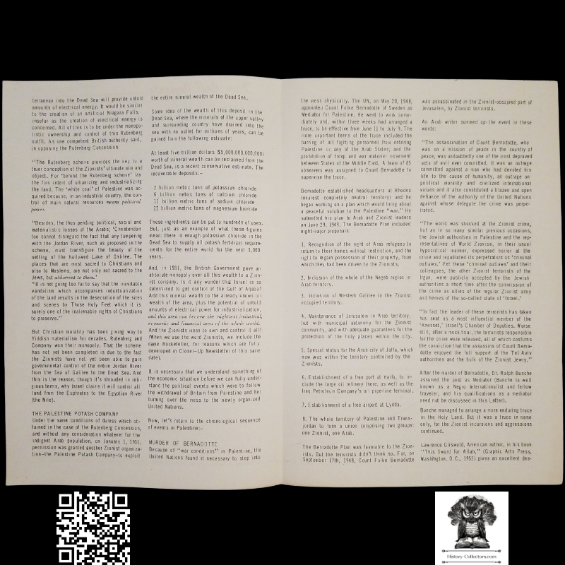 1959 Story Of Modern Zionism Newsletter Part Thirteen - Secrets Of The Synagogue Of Satan - Don Bell Reports Commentary - January 23 - Anti-Zionism - Israel Geopolitical Criticism