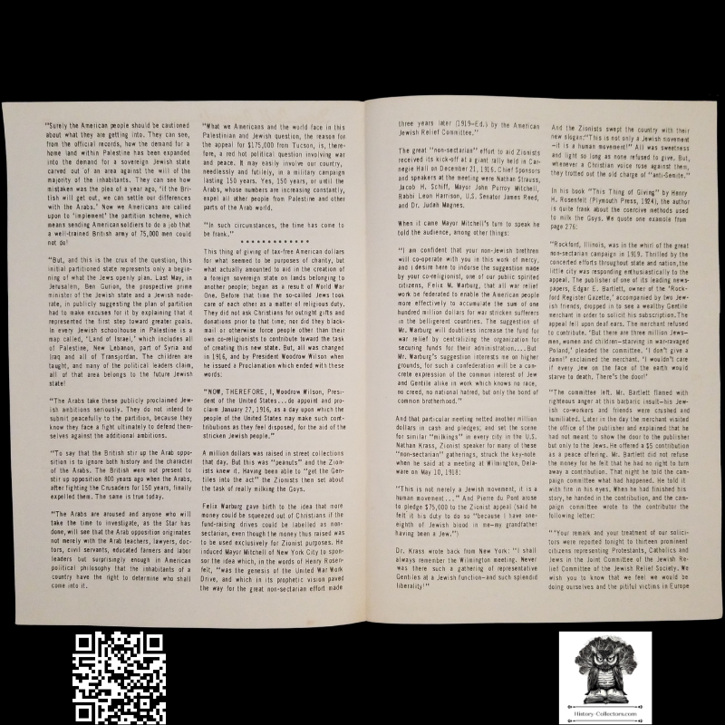 1959 Story Of Modern Zionism Newsletter Part Seventeen - Secrets Of The Synagogue Of Satan - Don Bell Reports Commentary - March 13 - Anti-Zionism - Israel Geopolitical Criticism