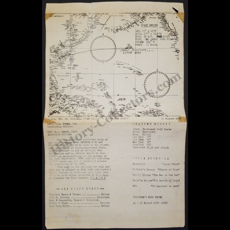 1962 U.S. Navy Shipboard Newsletter - U.S.S. Gen. W. M. Mitchell T-AP-114