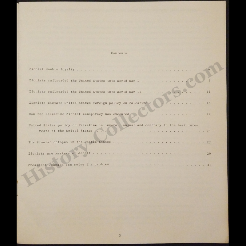 1966 Palestine Arab Delegation Booklet - Zionist Leaders Conspire To Railroad The United States Into A Third World War - 441 Lexington Avenue Room 509 New York - Anti-Zionism Ideology - Foreign Agents Registration - March 1