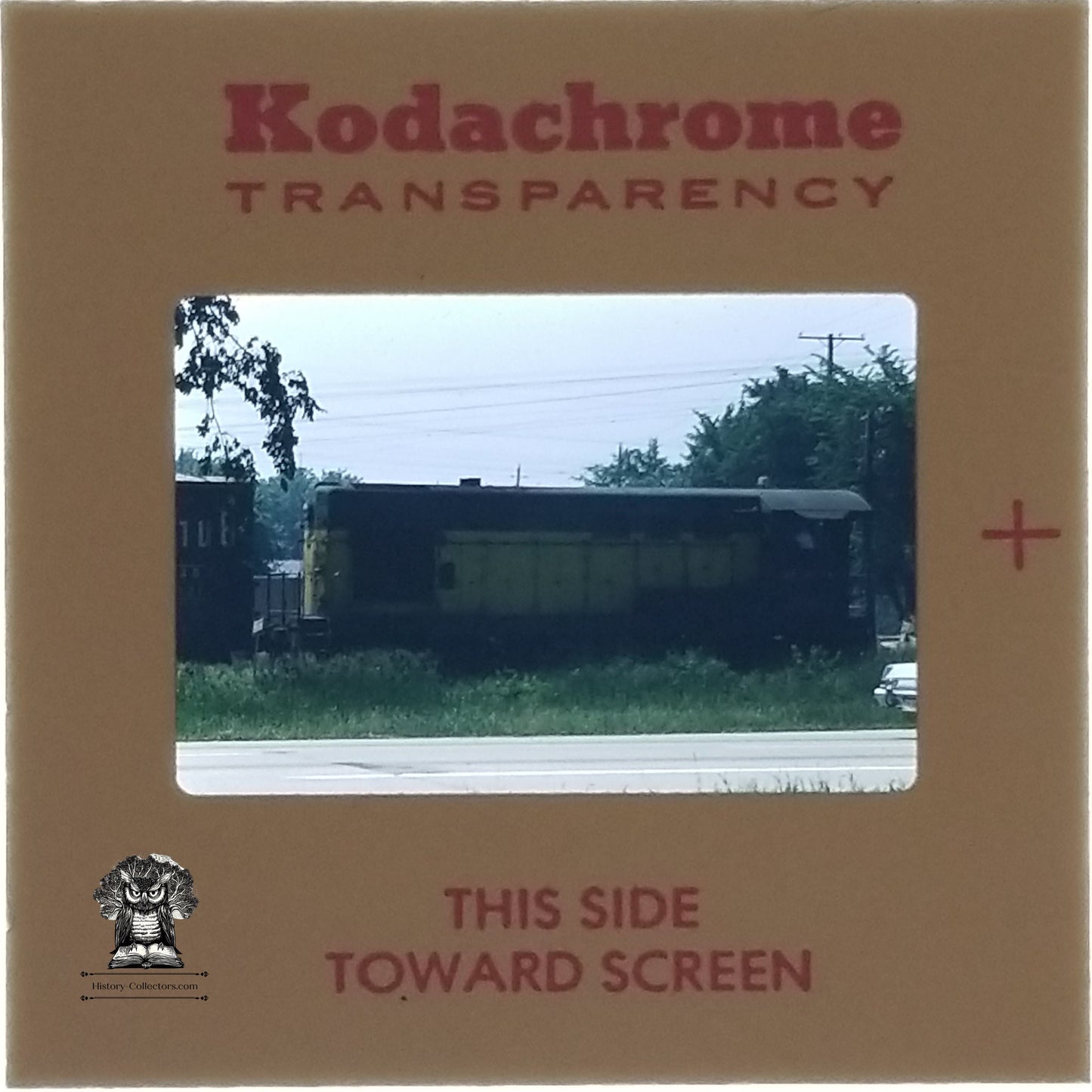 1975 C&NW Railroad Train Freight Engine Photo Slide - Kodak Kodachrome