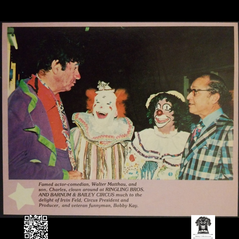 1976 Ringling Bros & Barnum Bailey Circus Print Clipping - Walter Matthau - Charles Matthau - Bobby Kay - Irvin Feld - Ready For Framing