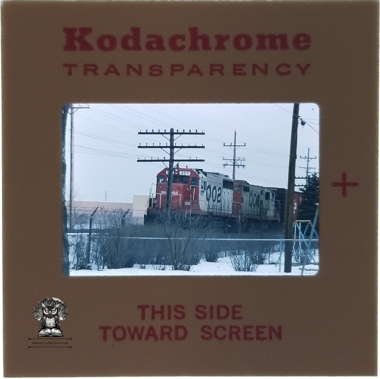 1976 Soo Line Railroad Train Engine 725 550 Photo Slide - Urban Scene - Kodak Kodachrome