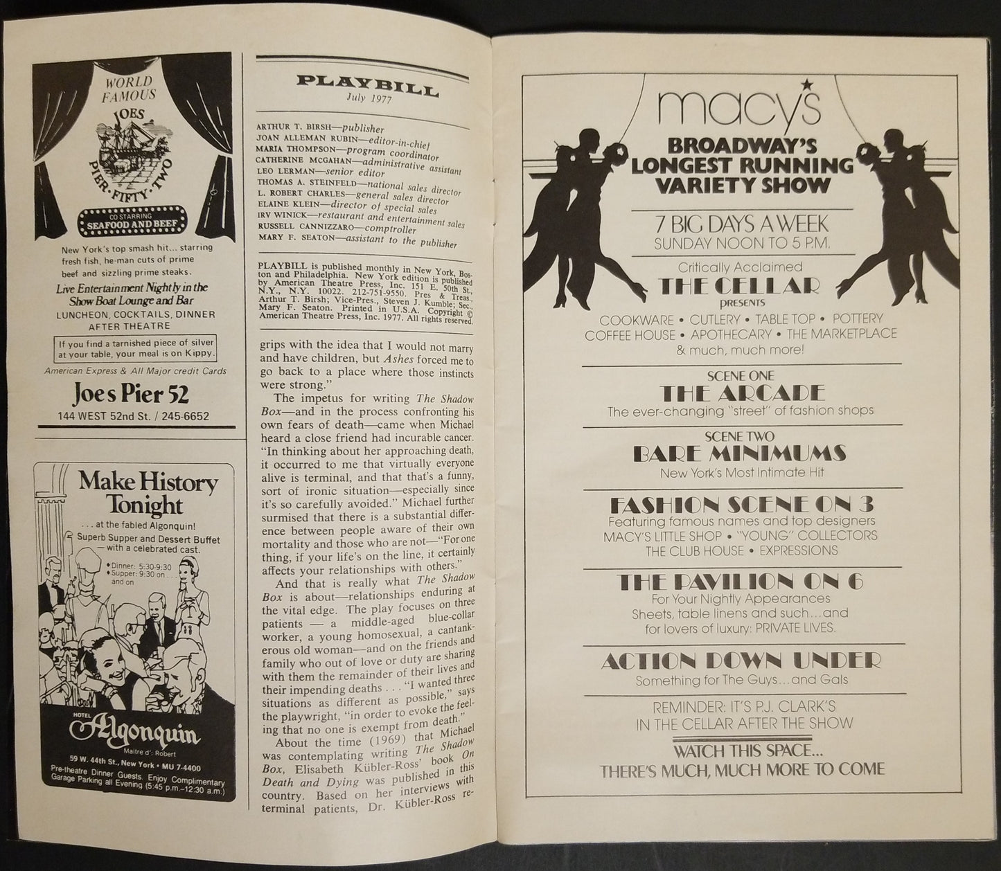 1977 Beatlemania Playbill Cast Signed Winter Garden Theatre NY Pecorino Weissman