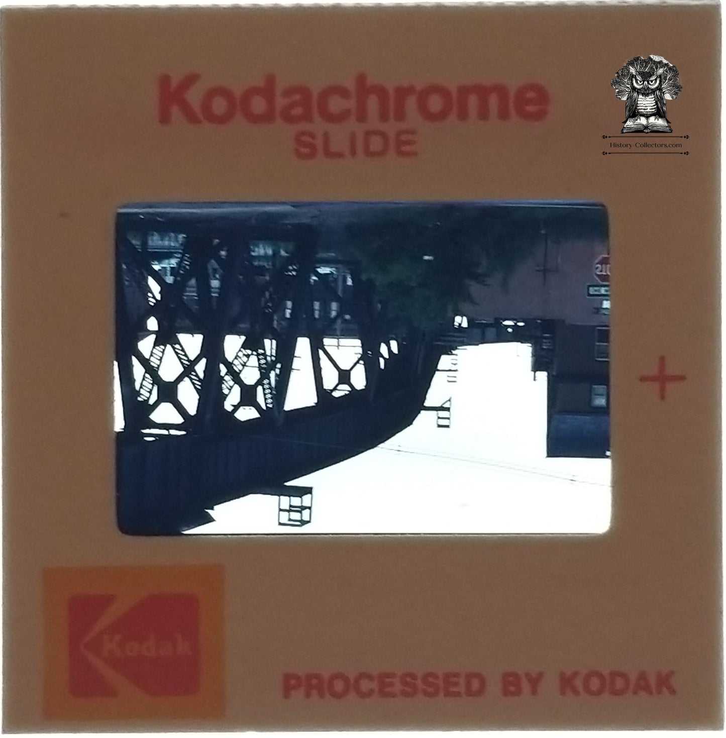 1978 Railroad Train Urban Elevated Railway Slide - Kodak Kodachrome