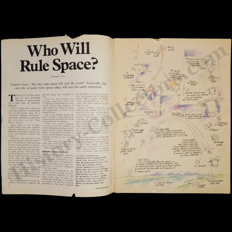 1985 Plain Truth Magazine - Worldwide Church Of God - Herbert W. Armstrong - John Berkey Sci-Fi Cover Art - June