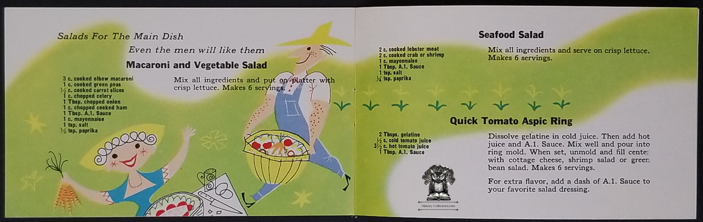 A1 Steak Sauce Recipe Advertising Booklet Pamphlet - Heublein Atomic Mid Century Modern