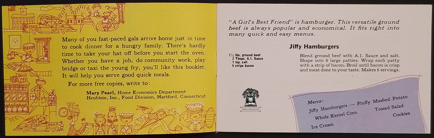 A1 Steak Sauce Recipe Advertising Booklet Pamphlet - Heublein Atomic Mid Century Modern