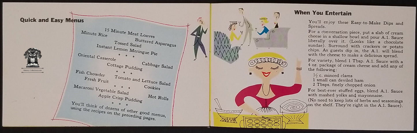 A1 Steak Sauce Recipe Advertising Booklet Pamphlet - Heublein Atomic Mid Century Modern