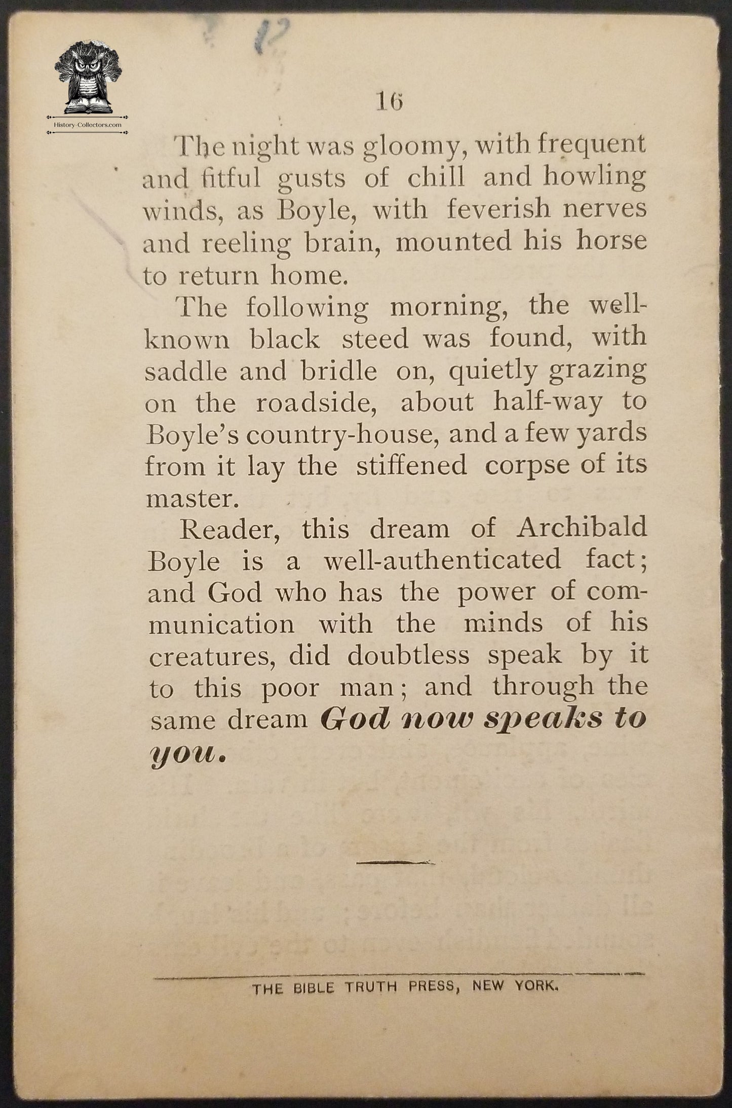 Archibald Boyle There Is No Rest In Hell Booklet - Loizeaux Brothers NY