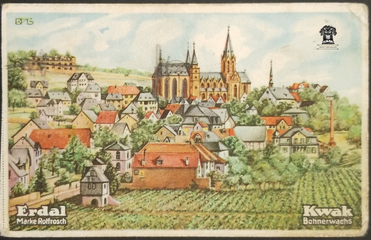Erdal Kwak German Advertising Trade Card - Oppenheim St. Catherine's Church