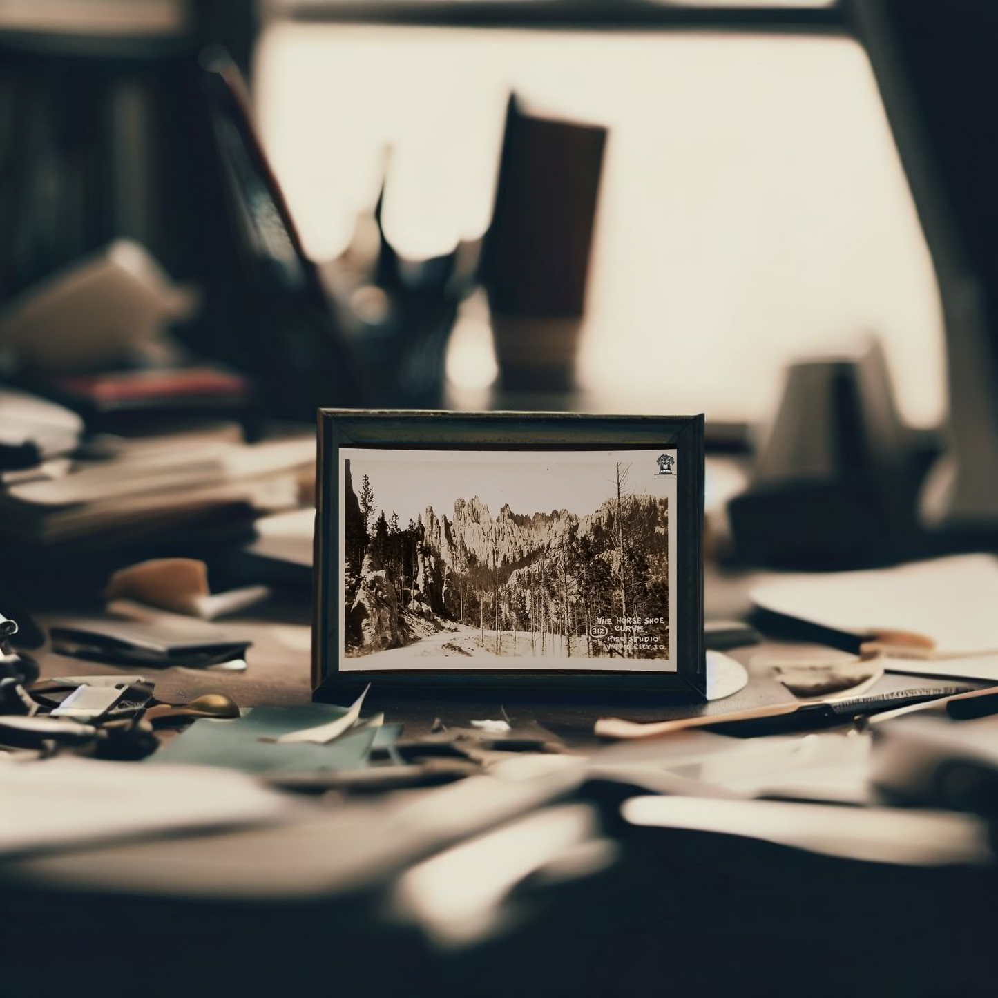 RPPC Picture Postcard - Horseshoe Curve Black Hills Custer State Park South Dakota - DOPS Stamp Box