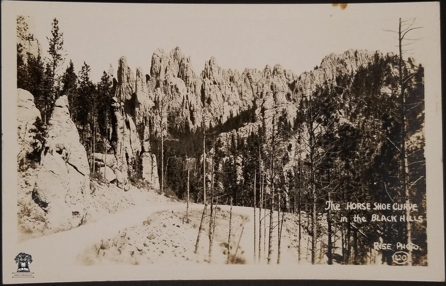 RPPC Picture Postcard - Horseshoe Curve Black Hills Custer State Park South Dakota - DOPS Stamp Box