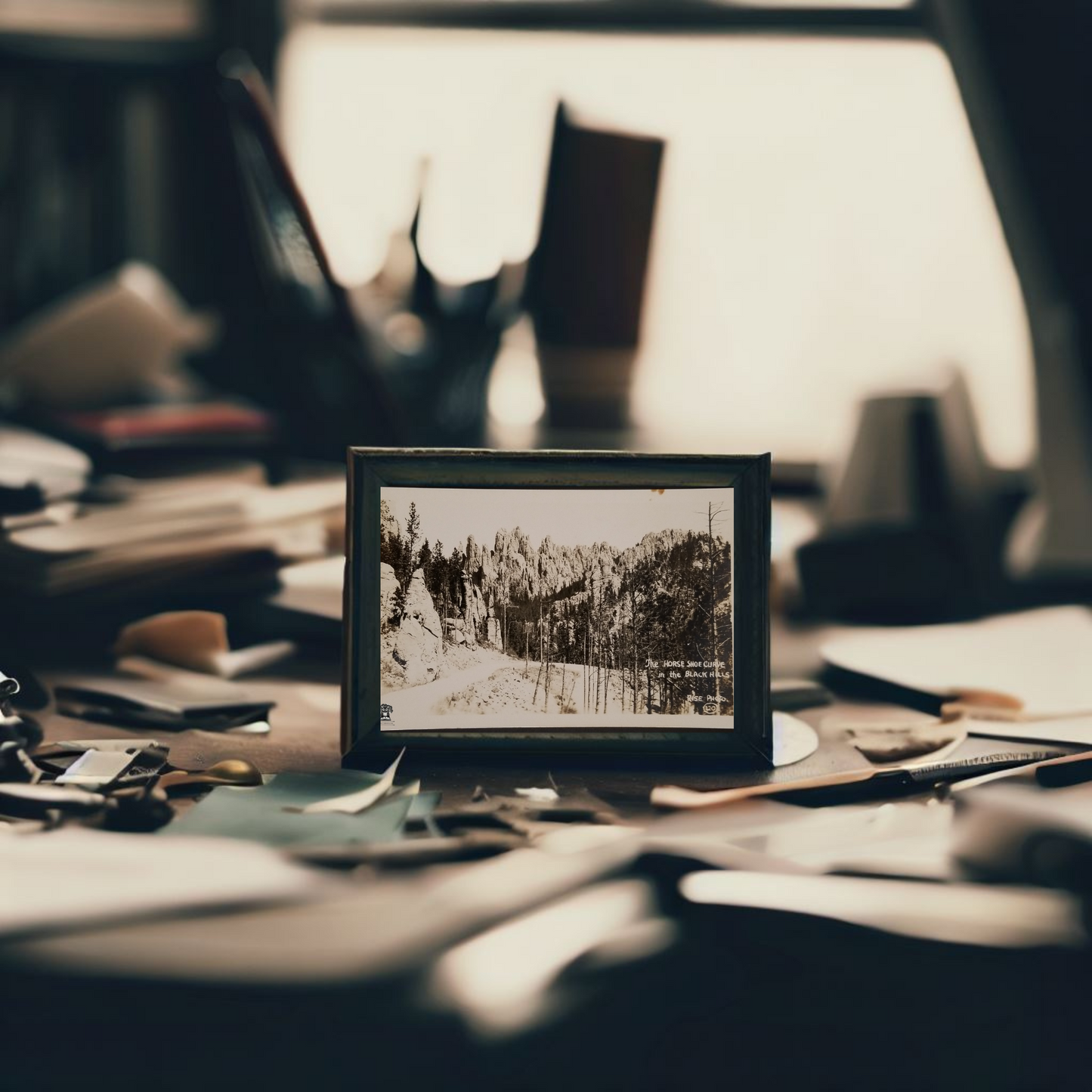 RPPC Picture Postcard - Horseshoe Curve Black Hills Custer State Park South Dakota - DOPS Stamp Box