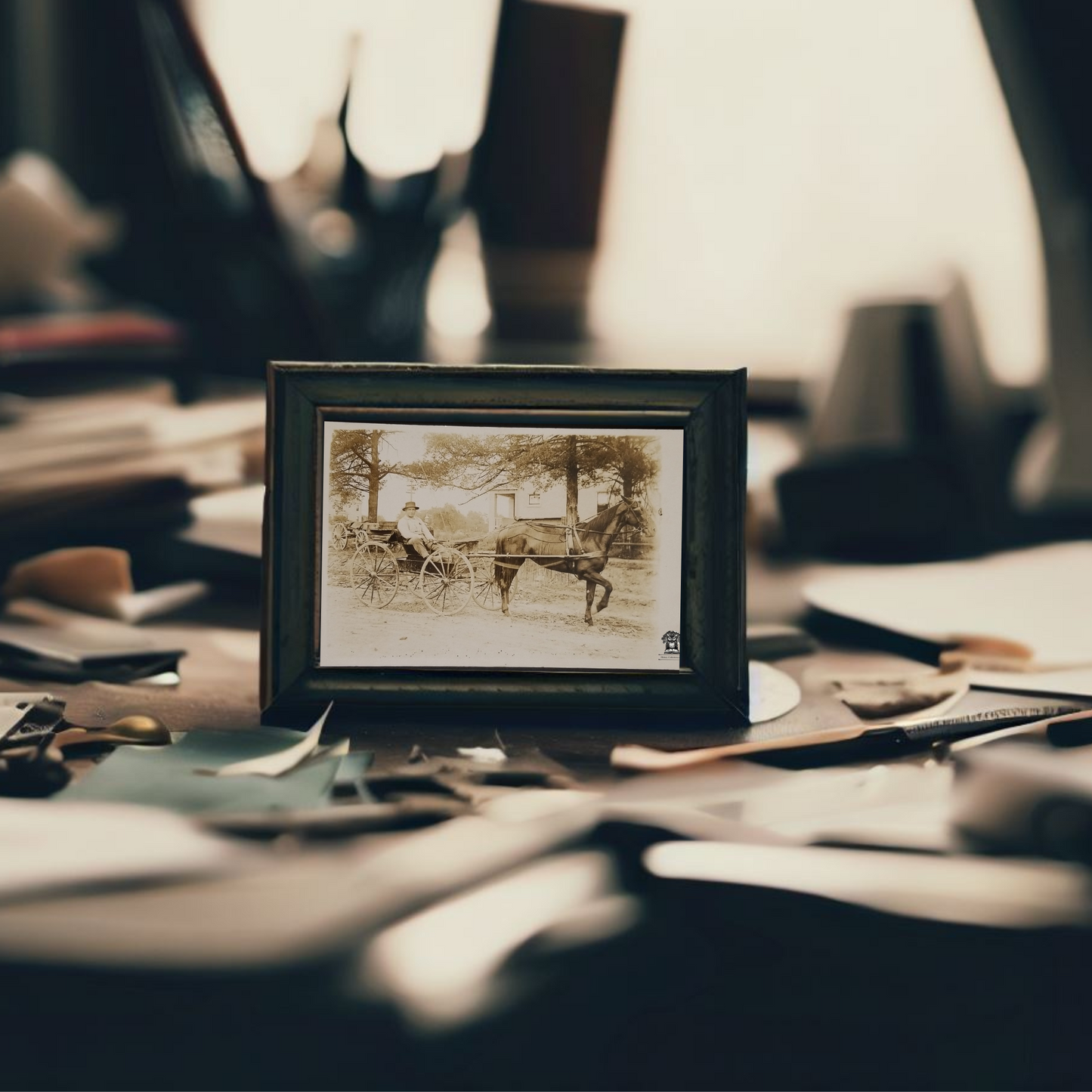 RPPC Picture Postcard - Man Horse Drawn Carriage Buggy - N. A. Berthol Cincinnati Ohio - Equine Show Horse Pose