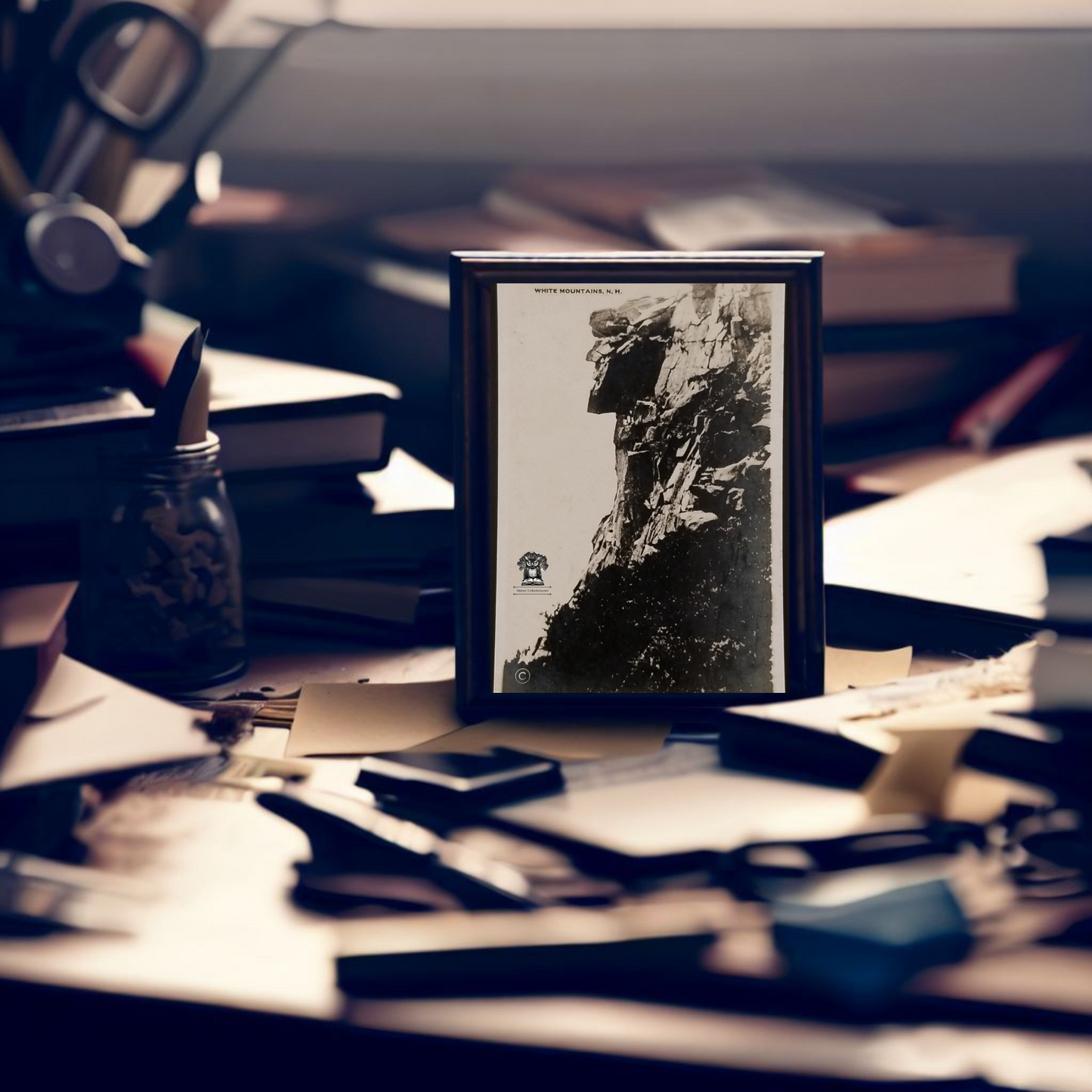 RPPC Picture Postcard - Old Man Mountain The Profile White Mountains New Hampshire - Grogan Photo Co Danville IL