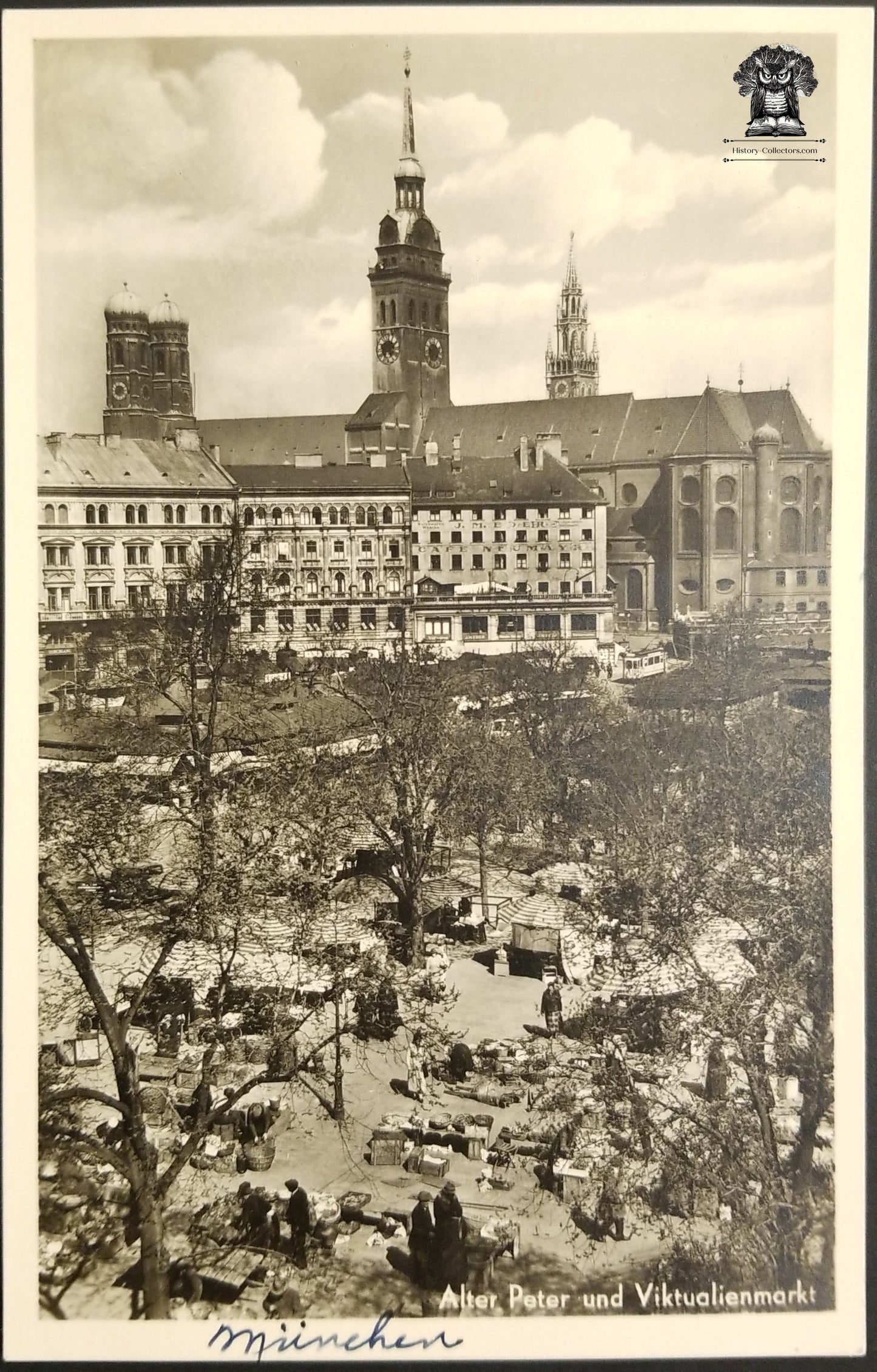 RPPC Picture Postcard - Peter's Church Munich Germany - Old Peter Viktaulienmarkt Roman Catholic