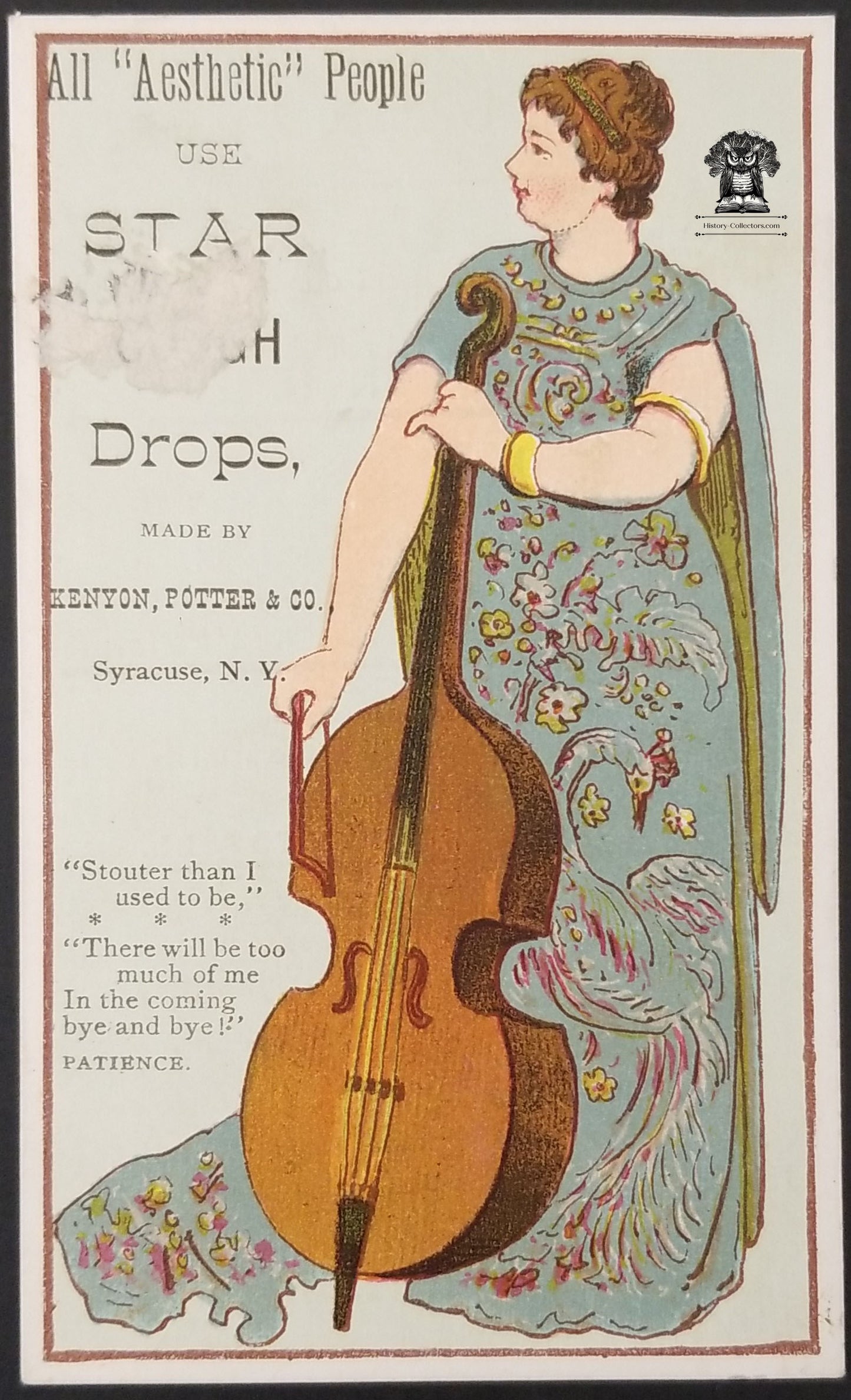 Star Cough Drops Advertising Trade Card - Shakespeare Henry IV Falstaff Syracuse