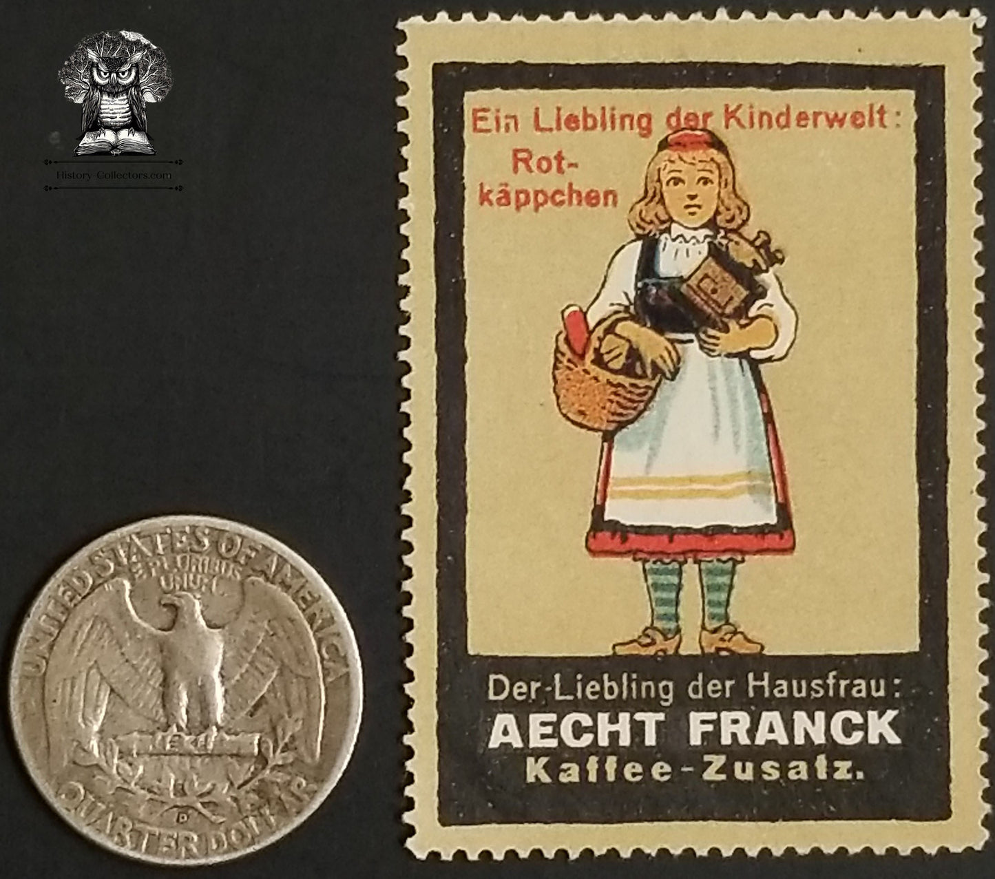 Vintage German Aecht Franck Kaffee Coffee Cinderella Poster Stamp - Germany