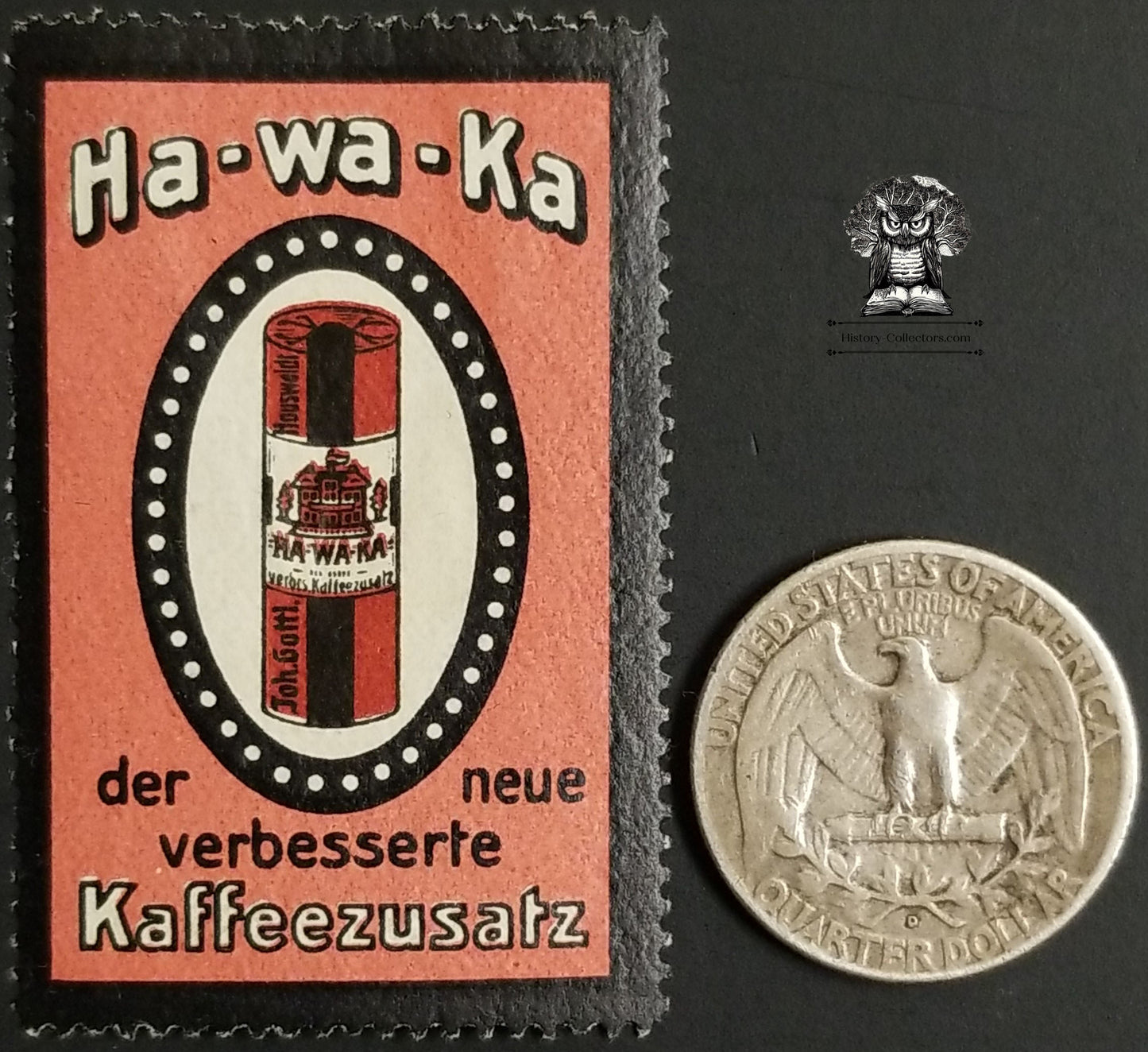 Vintage German Ha-Wa-Ka Kaffee Coffee Additive Cinderella Poster Stamp - Germany