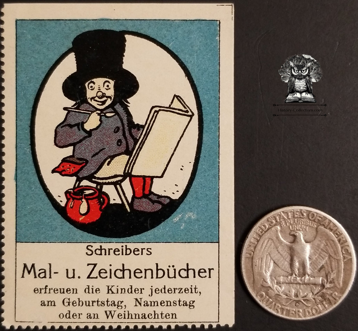 Vintage German Writer's Painting & Drawing Books Cinderella Poster Stamp - Germany