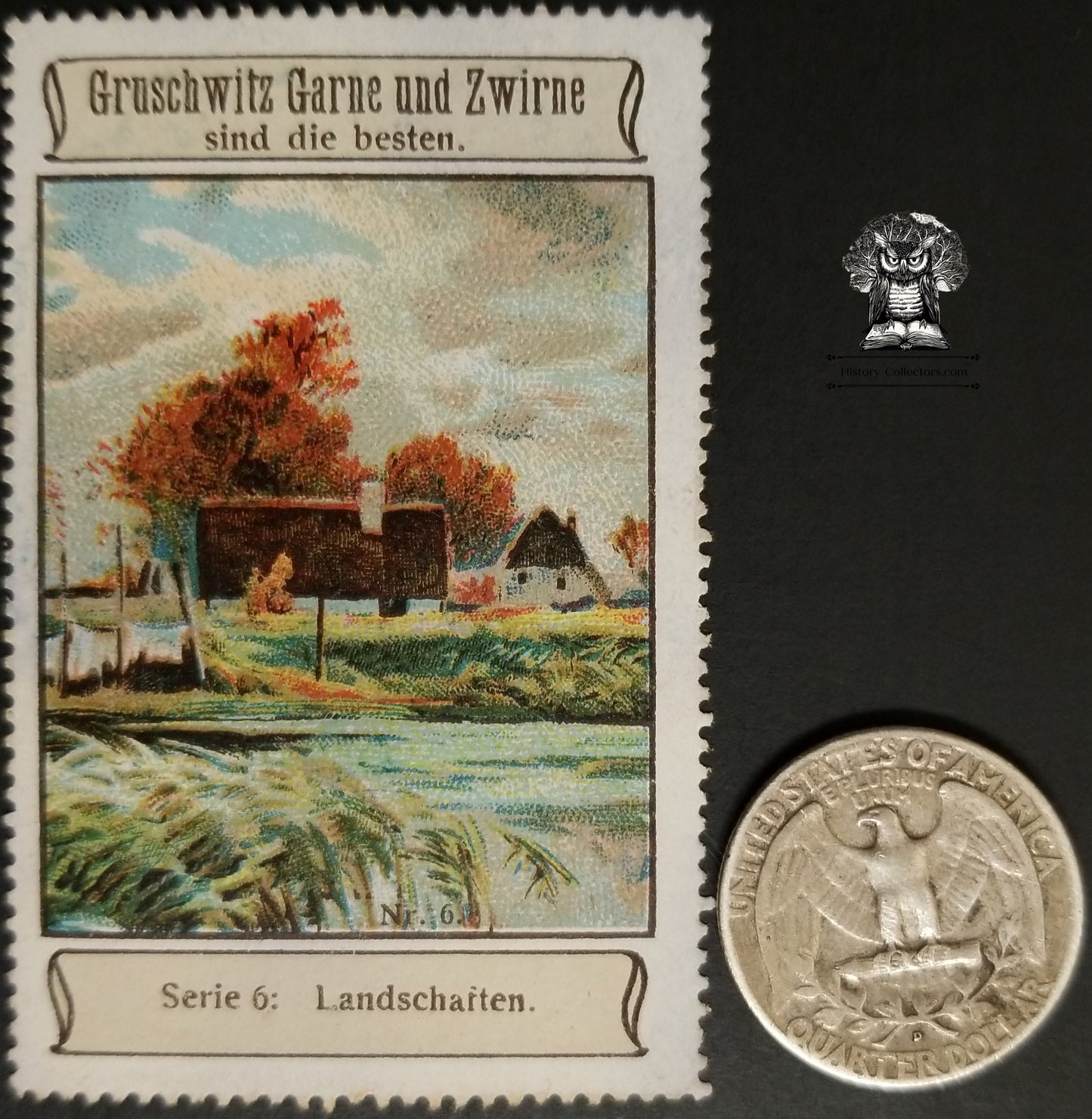 Vintage Gruschwitz Yarns and Twines Advertising Cinderella Poster Stamp - Germany
