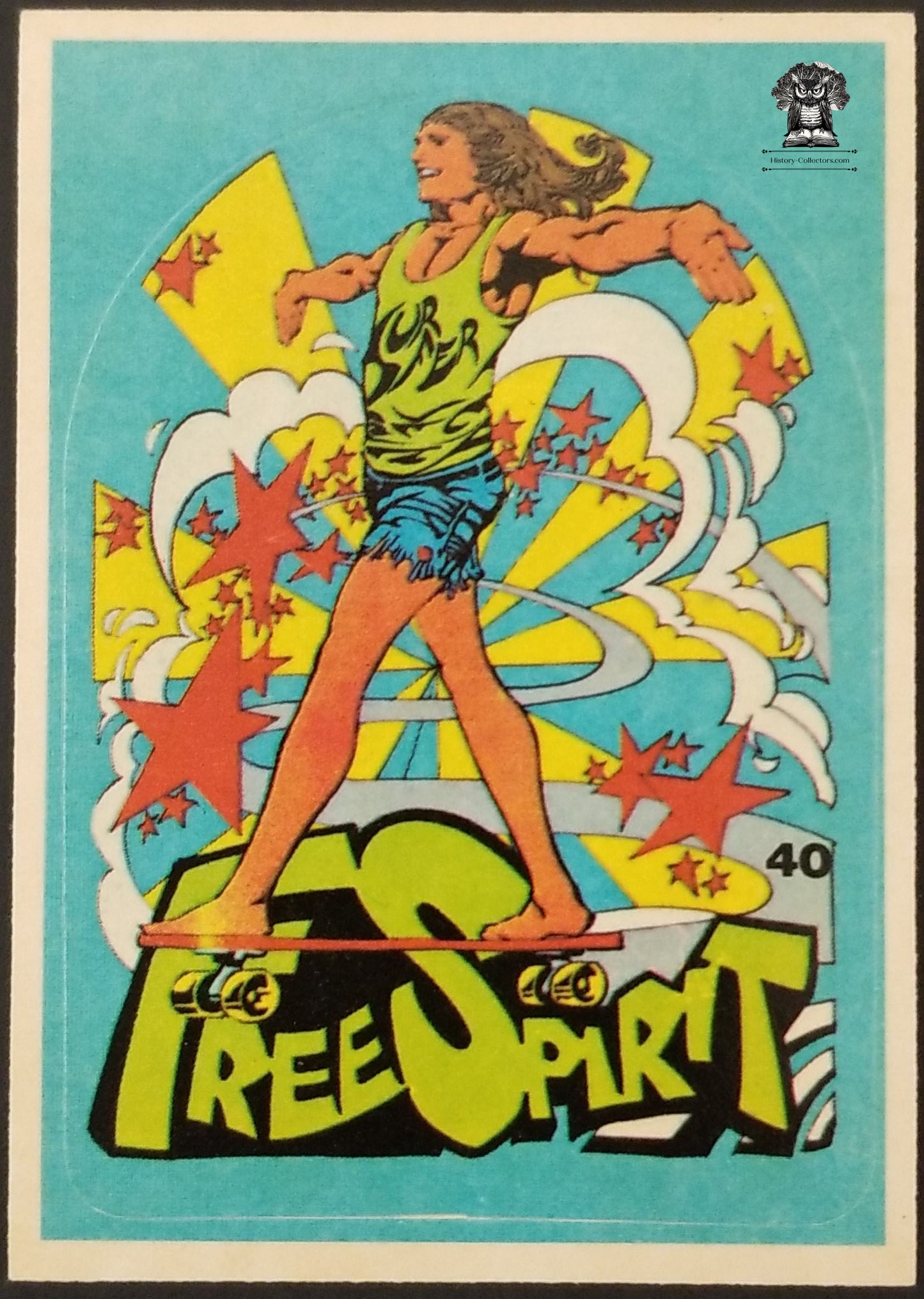 Vintage Skateboard Sticker Free Spirit Retro Graphic Dog Town Soul Skating