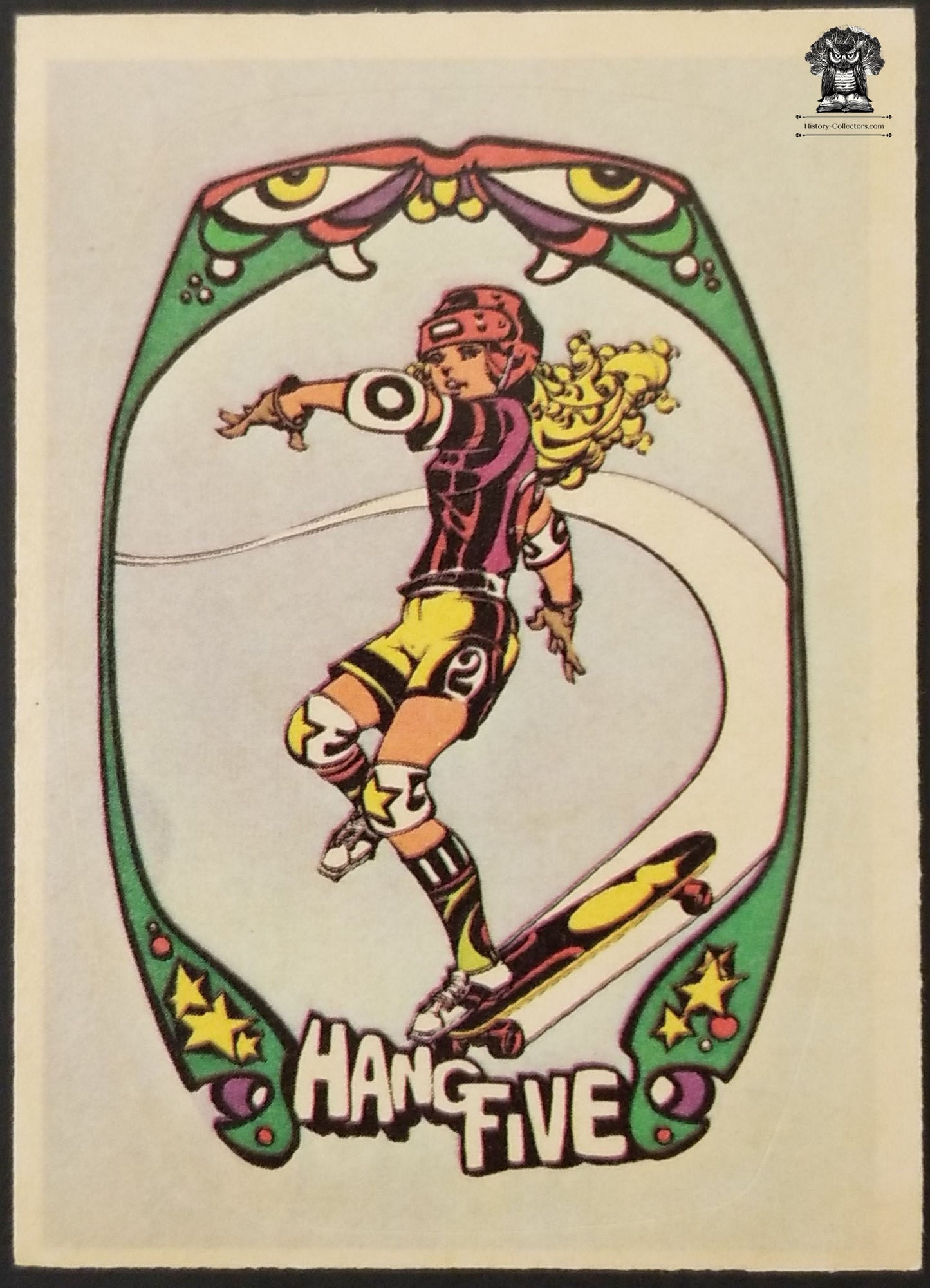 Vintage Skateboard Sticker Hang Five Girl Retro Graphic Dog Town Soul Skating