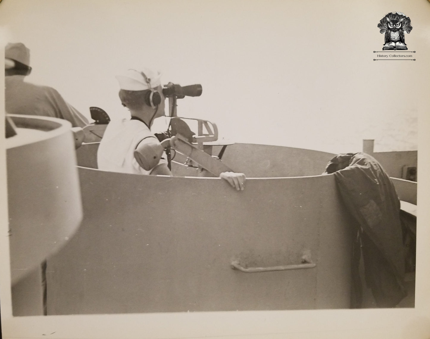 WWII Era USN United States Navy Photograph - Sailor Lookout Watch Boatswain Mate