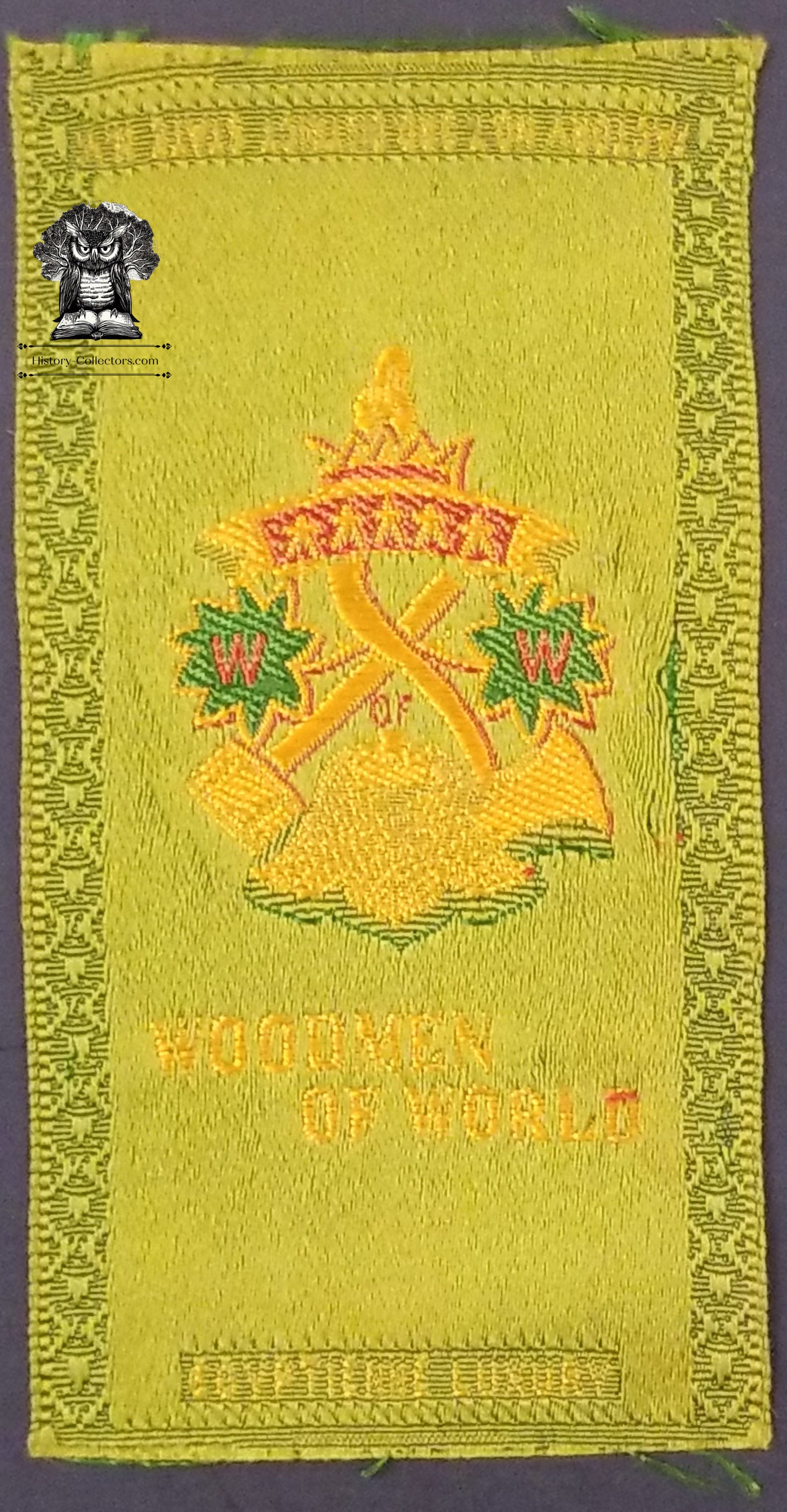 tobacco silks history Collectible c1910 Woodmen of World Fraternal