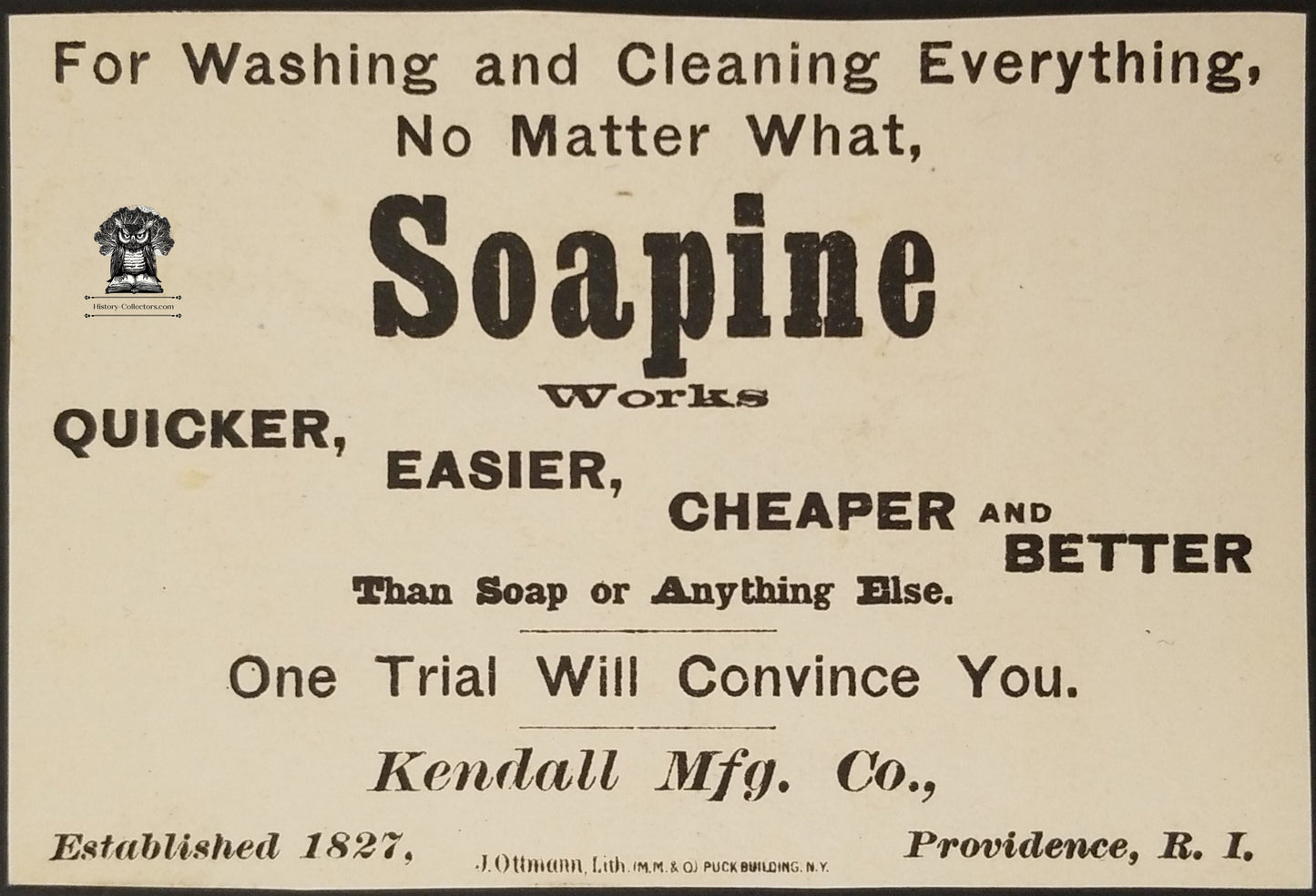 c1880s Soapine Advertising Trade Card MARS - Kendall MFG Providence RI