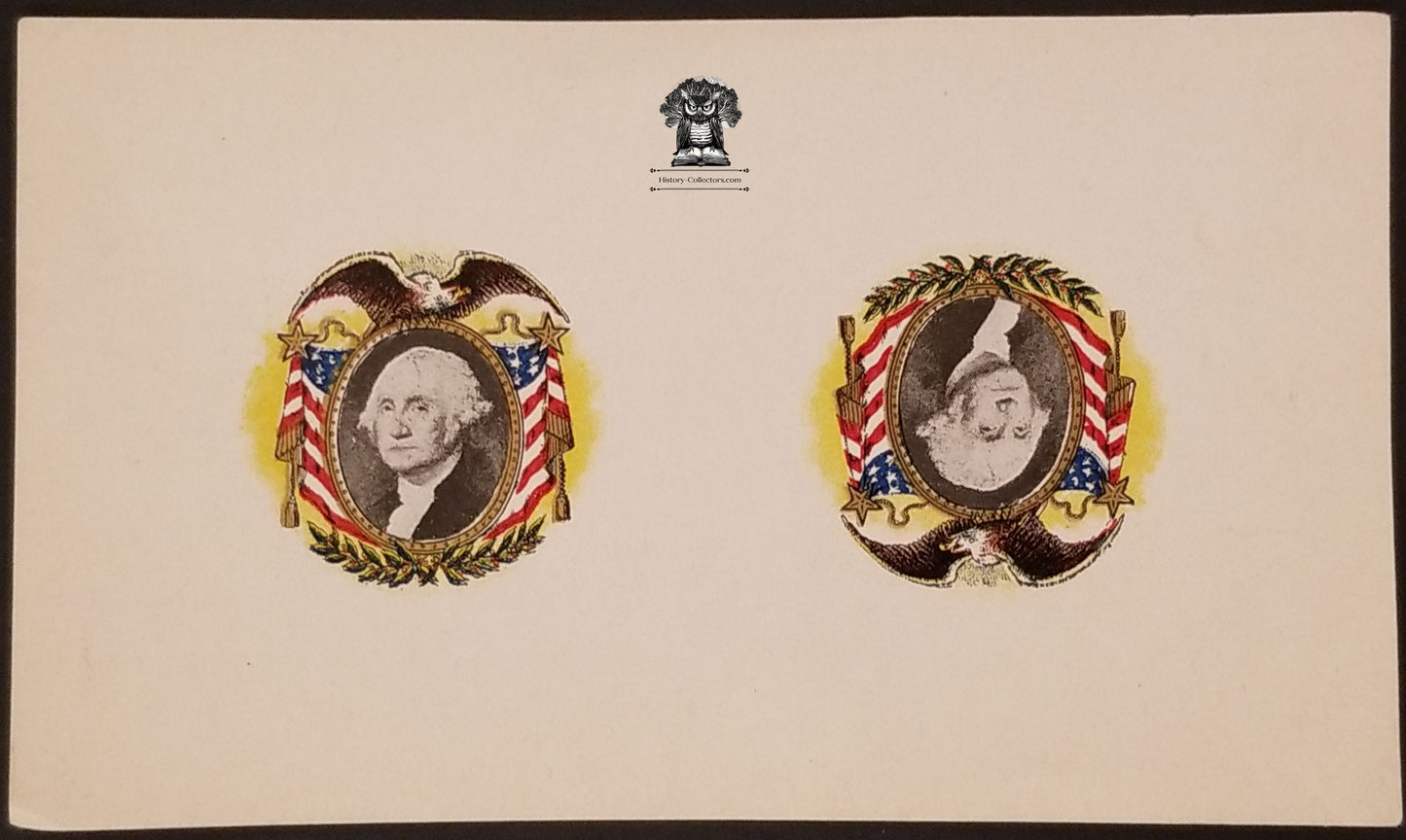 c1900 Celluloid Pinback Proof Die Cut - Patriotic George Washington