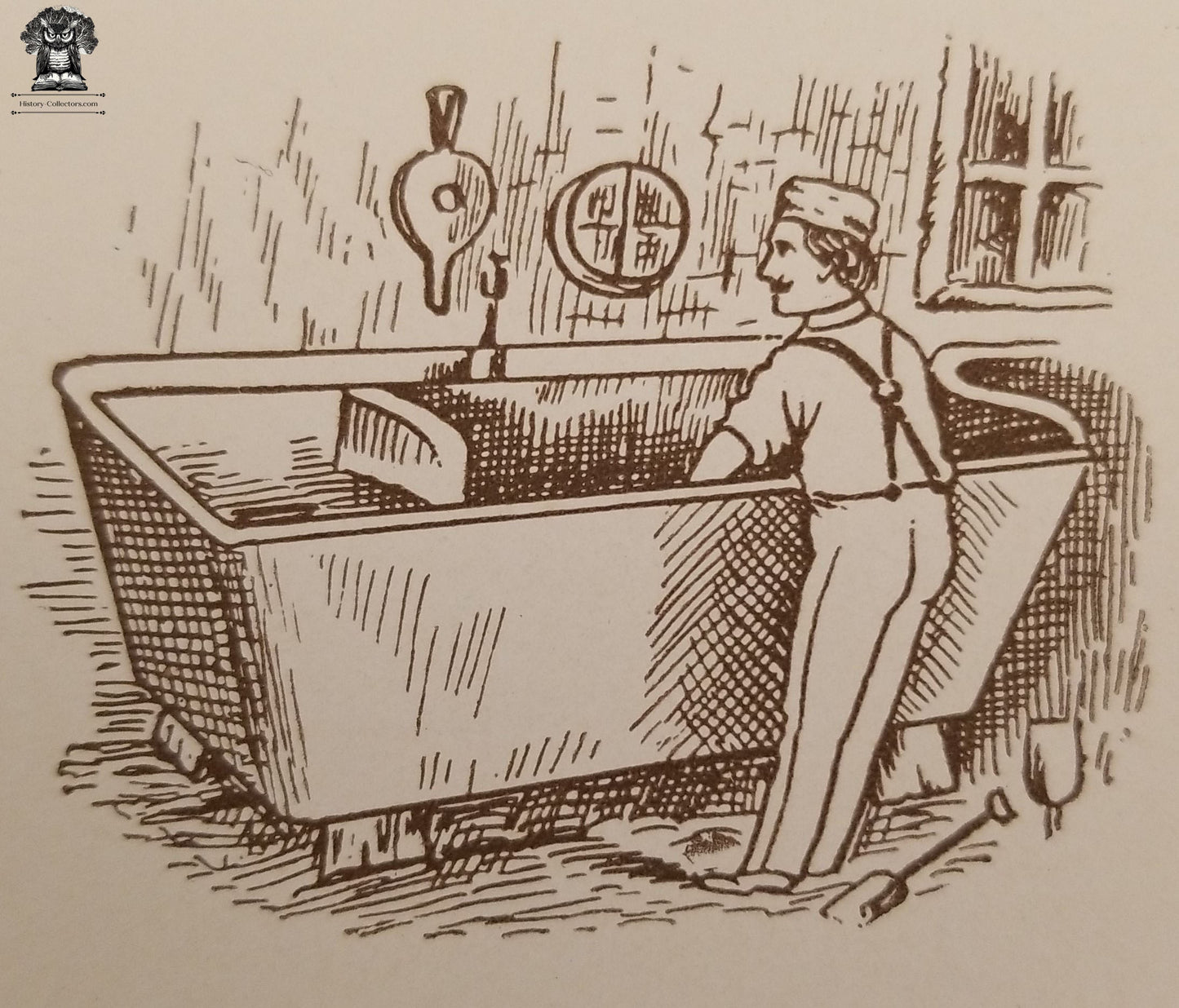 c1900 Celluloid Pinback Proof Die Cut - Handcrafted Artisanal Cheesemaking