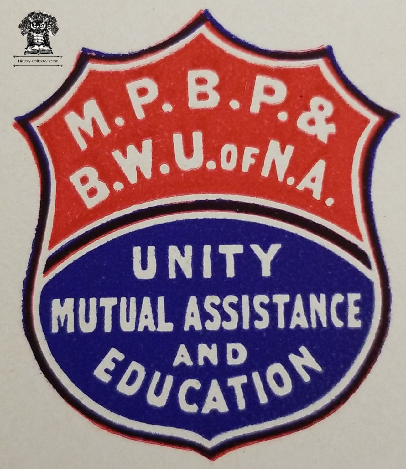 c1900 Celluloid Pinback Proof Die Cut - C.B. Myers M.P.B.P. & B.W.U. of N.A. Union