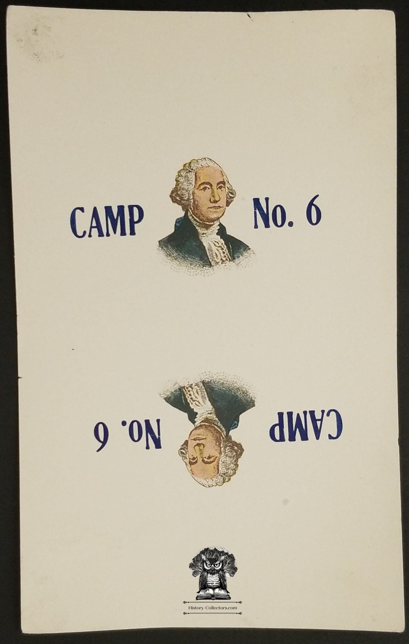 c1900 Celluloid Pinback Proof Die Cut - P.O.S. of A. Camp No. 6 George Washington